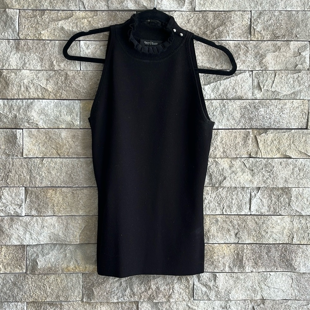 WHBM sleeveless black turtleneck sweater